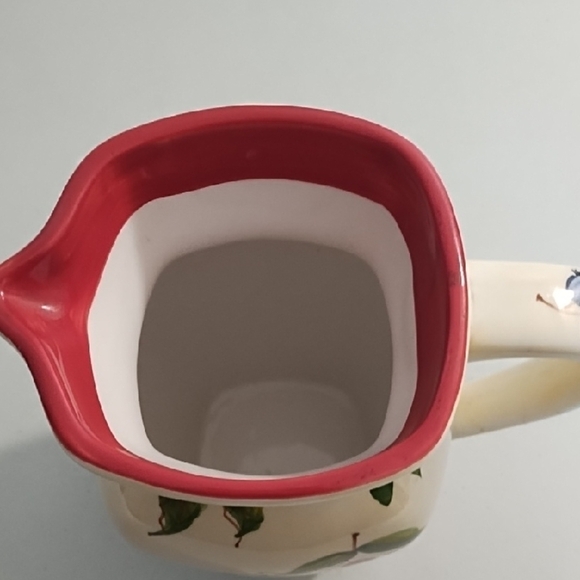 Vintage Ceramic Pitcher Floral Vase with Hand-Painted Berry-ies Floral Art - Picture 4 of 12